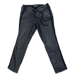 Torrid Jogger Pants Black Wash Denim Side Stripe Drawstring Waist Plus‎ Size 00R